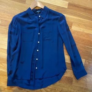 Navy blue silk blouse